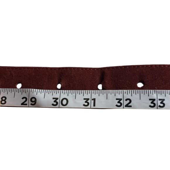 Vintage Greca Goddess Medusa Head Suede Burgundy Belt with Golden Hardware